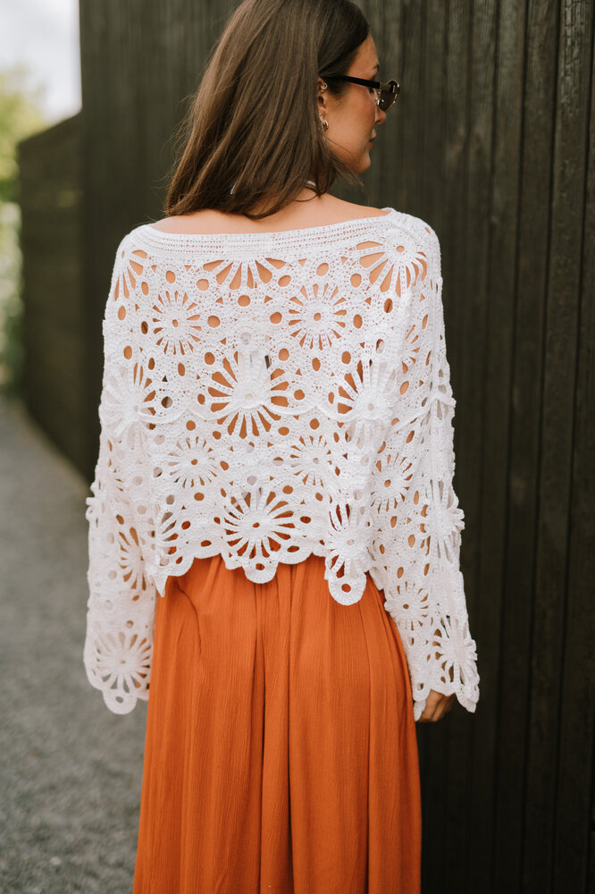DARIA blouse en crochet écru