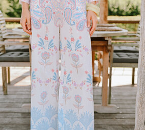 ALINA pantalon blanc/rose