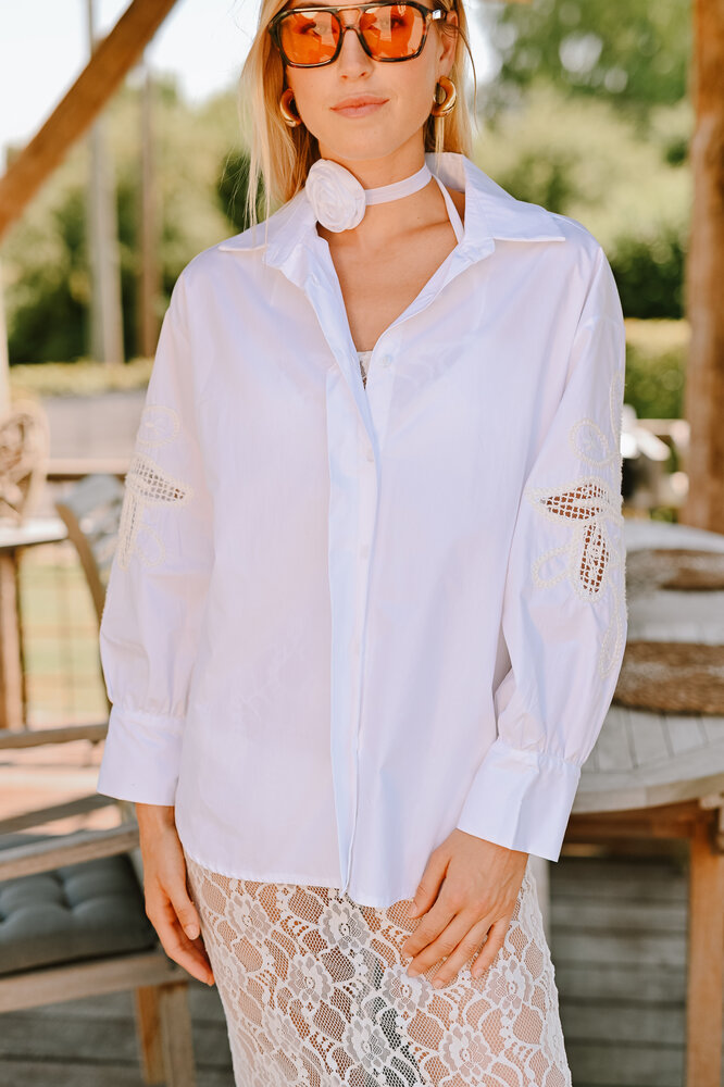 ROMIE longue chemise blanc