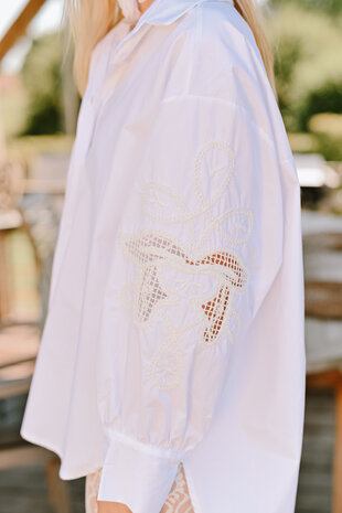 ROMIE longue chemise blanc
