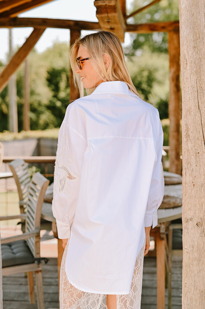 ROMIE longue chemise blanc