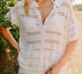 ABBY chemise en crochet écru
