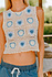FREJA top en crochet écru/ciel FREJA top en crochet écru/ciel