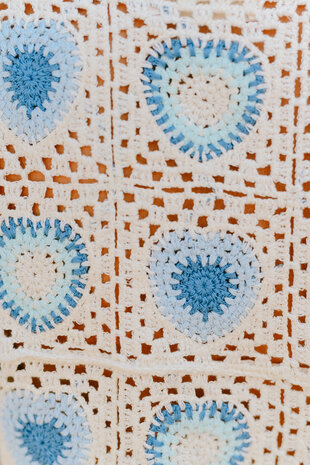 FREJA top en crochet écru/ciel FREJA top en crochet écru/ciel