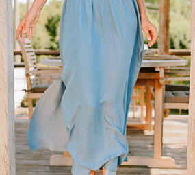 LINA longue jupe bleu jean