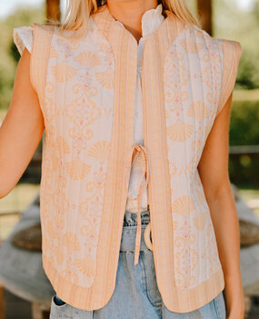 SALVIA veste sans manches jaune/écru