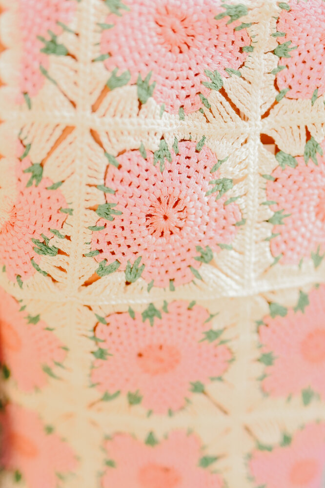 FREJA top en crochet écru/rose FREJA top en crochet écru/rose