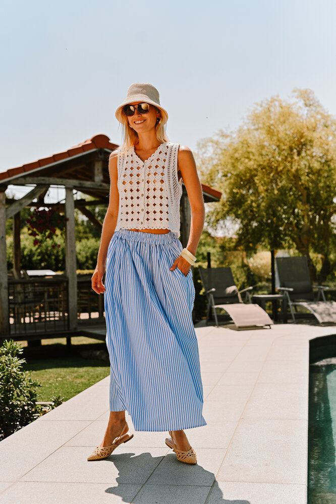 VERA longue jupe bleu VERA longue jupe bleu