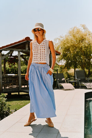 VERA longue jupe bleu VERA longue jupe bleu