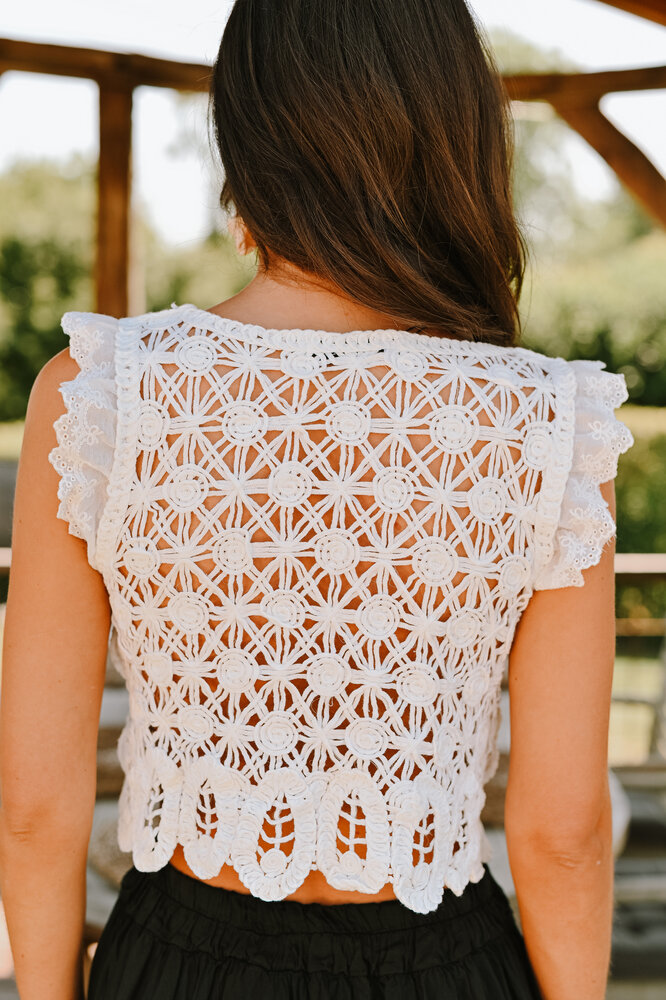 SOUMAYA top en crochet blanc SOUMAYA top en crochet blanc