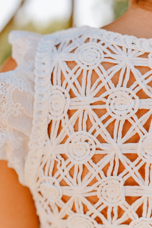 SOUMAYA top en crochet blanc