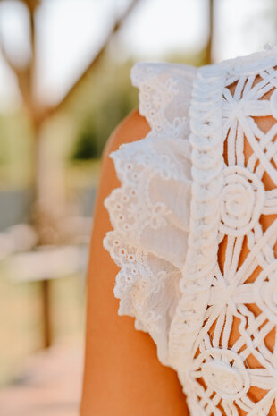 SOUMAYA top en crochet blanc