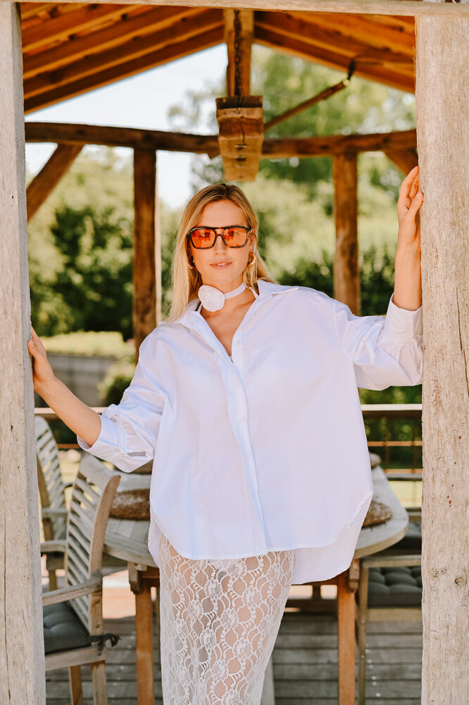 ROMIE longue chemise blanc