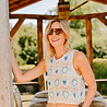 FREJA top en crochet écru/ciel FREJA top en crochet écru/ciel