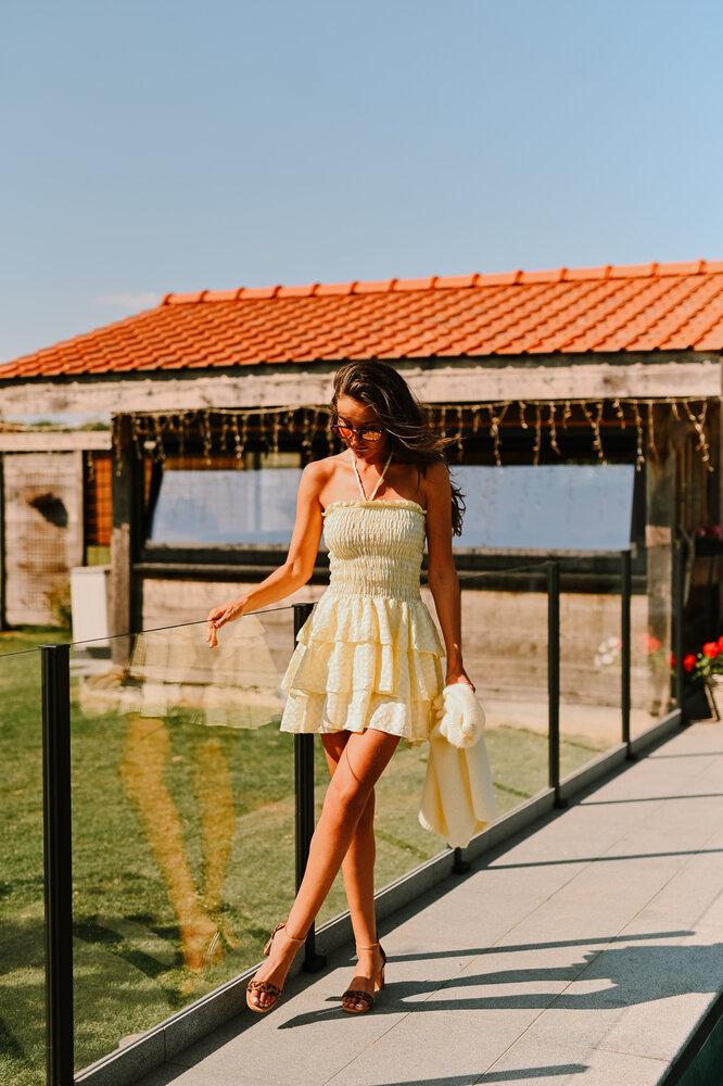 SOLSTICE robe bustier jaune SOLSTICE robe bustier jaune