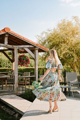 AZUR longue robe doré/bleu/choco AZUR longue robe doré/bleu/choco