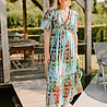 AZUR longue robe doré/bleu/choco AZUR longue robe doré/bleu/choco