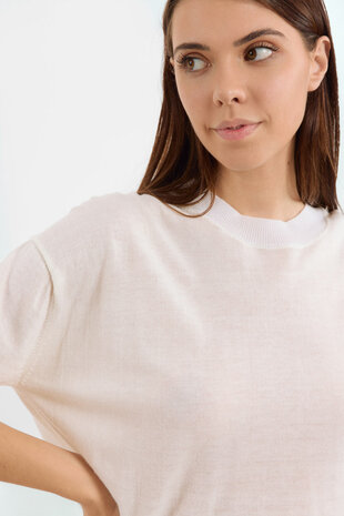 EVA pull manches courtes écru EVA pull manches courtes écru