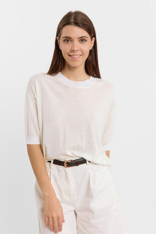 EVA pull manches courtes écru EVA pull manches courtes écru