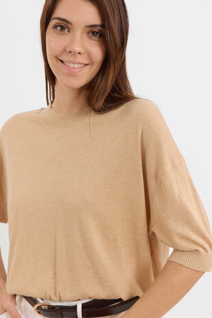EVA pull manches courtes beige
