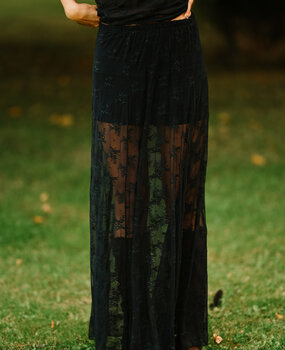 ADONIE longue jupe bleu marine