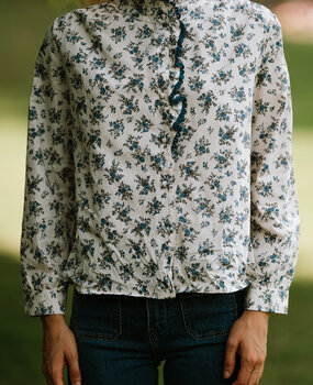 AGGELA chemise écru/bleu