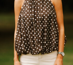 AMAE blouse choco à pois