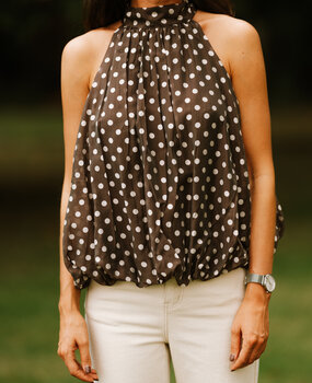 AMAE blouse choco à pois