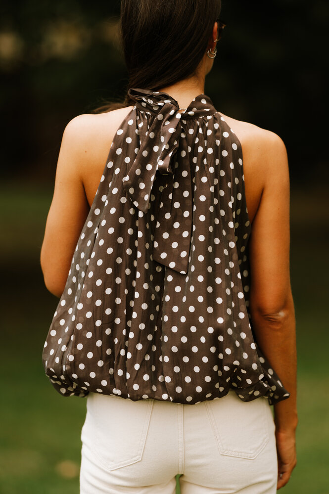 AMAE blouse choco à pois