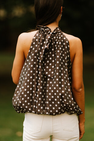 AMAE blouse choco à pois