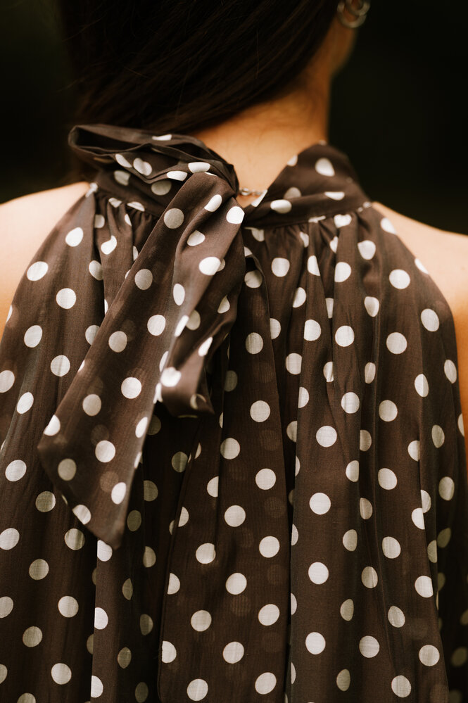 AMAE blouse choco à pois