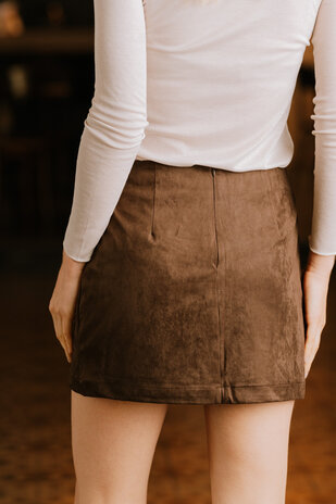 SINA jupe en daim chocolat