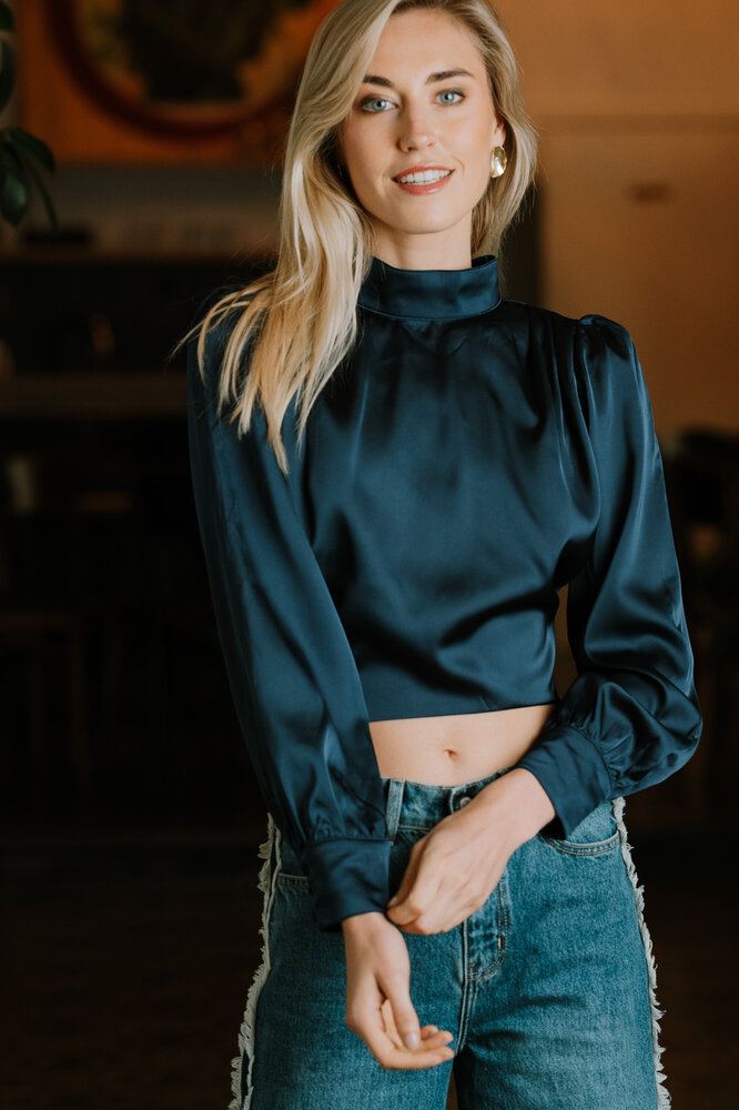 RAQUEL blouse dos nu bleu marine RAQUEL blouse dos nu bleu marine