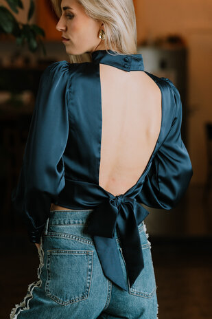 RAQUEL blouse dos nu bleu marine RAQUEL blouse dos nu bleu marine