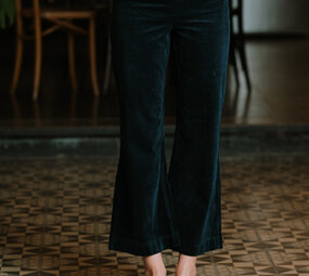 PARVATI jean velours bleu marine