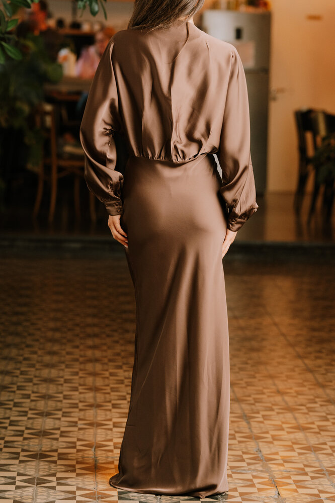 MOTOKO longue robe choco MOTOKO longue robe choco