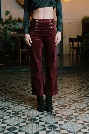 VICTORINE pantalon velours bordeaux VICTORINE pantalon velours bordeaux