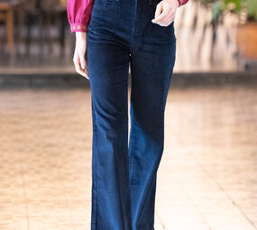 AVA pantalon en velours marine