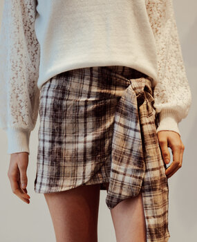 HAZEL jupe à carreaux taupe HAZEL jupe à carreaux taupe