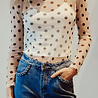 MAYERLY top écru à pois transparent MAYERLY top écru à pois transparent