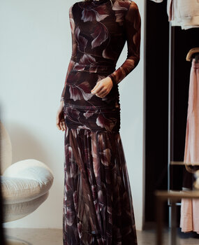 NOA longue robe marron