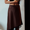 LEONIE longue jupe satinée marron LEONIE longue jupe satinée marron