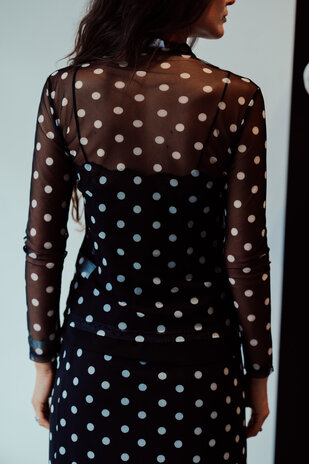 MAYERLY top noir à pois transparent MAYERLY top noir à pois transparent