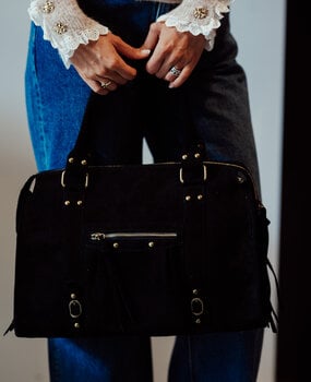 CAPUCIA sac large en daim noir