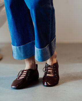 KIRA ballerines à lacets bordeaux