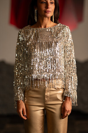 ARMANCE blouse à sequins argenté ARMANCE blouse à sequins argenté