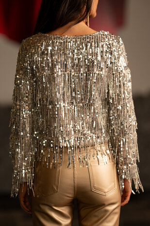 ARMANCE blouse à sequins argenté ARMANCE blouse à sequins argenté