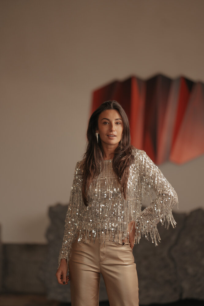 ARMANCE blouse à sequins argenté ARMANCE blouse à sequins argenté