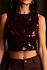 ELOVIE top bordeaux à sequins