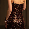 LIVIA robe marron à sequins LIVIA robe marron à sequins
